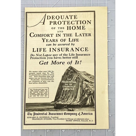 The Prudential Insurance Co. "Do not Lapse, Get More of It!" VNTG Print Ad 1931 - Picture 2 of 3